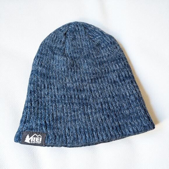 Unisex Sweater Chunky Knit REI Co-op Knit Heather Blue Beanie Skull Cap Hat - Picture 1 of 2